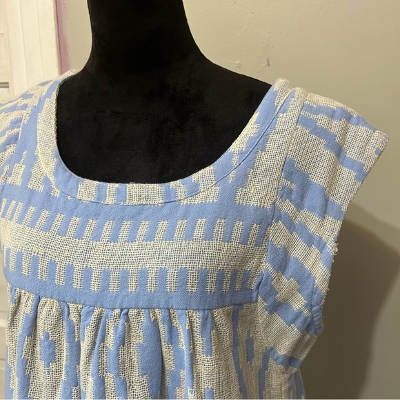 Faherty Blue and Cream Patterned Dress - Picture 3 of 8